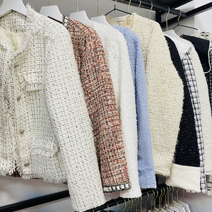 High Quality Used Women's Channel Style <strong>Tweed</strong> <strong>Jacket</strong> Winter Coat Suit Wholesale in Bales - Product Image 6