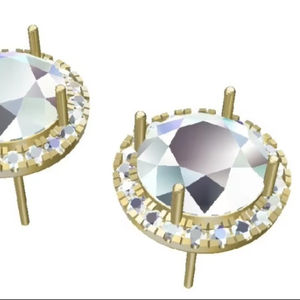 เครื่องประดับสุดหรูระดับไฮเอนด์ต่างหูเพชรเม็ดกลม18K 22K ประดับเพชรเม็ดเล็ก CVD HPHT ต่างหูทอง18K - Product Image 1