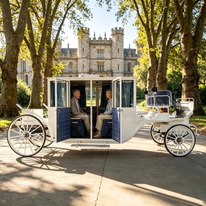 Calèche royale électrique stable et sûre avec roues robustes et système de freinage fiable pour les mariages en plein air et les excursions touristiques - Product Image 5
