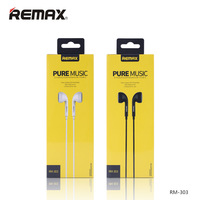 Écouteurs filaires Remax 3,5 mm avec design semi intra-auriculaire, commandes intégrées, microphone et câble de 1 m pour la musique et les appels