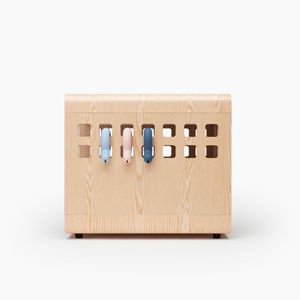 Gabbia per Cani Premium in Legno con Porta in Metallo Bianco, Design Naturale con Ottima Circolazione dell'Aria - Product Image 5