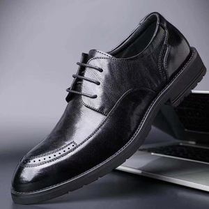 Chaussures en cuir pour hommes - Chaussures habillées pour hommes d'affaires - Chaussures de mariage version coréenne - Chaussures décontractées en gros - Product Image 1