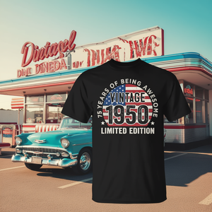 Camiseta vintage con bandera de Estados Unidos de 1950, 75 años, edición limitada - Product Image 1