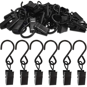 Ju Shang S-Shaped Hook Clips 2.4in 3.0in Silver Iron Curtain <b>Shower</b> Door Hooks Suspension <b>Storage</b> Hooks - Product Image 5