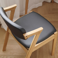 Chaise de salle à manger en similicuir pour café, restaurant, cuisine, style moderne du milieu du siècle, confortable, avec coussin rembourré