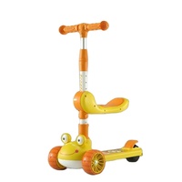 Trottinette pliable à 3 roues pour enfants, populaire, réglable en hauteur, avec siège et roues lumineuses, pour filles et garçons