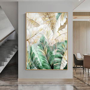ภาพวาดสีน้ำมันสไตล์มินิมอลสมัยใหม่พร้อมกรอบโลหะมีพื้นผิว สำหรับตกแต่งทางเข้าห้องนั่งเล่น - Product Image 3