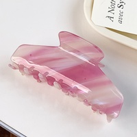 Pince à cheveux coréenne haut de gamme à rayures irisées, élégante, faite à la main en PVC, pince requin, accessoire capillaire pour femme, vente en gros