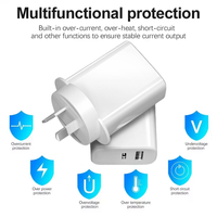 Adaptateur de voyage 35W pour téléphone portable, chargeur mural USB-C haute vitesse avec câble, compatible prise américaine
