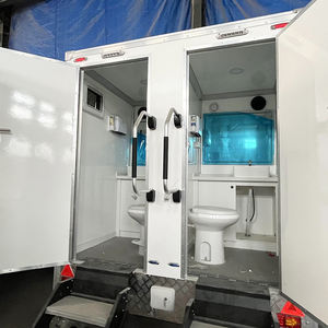 Remolque de baño móvil de casa pequeña prefabricada con estructura de acero ligera Toile de aluminio doble portátil - Product Image 1