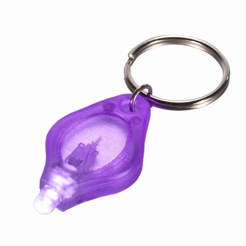 395nm Purple UV LED Mini Keychain light LED Flashlight Torch Black light Lamp Id Currency Passports Cat Dog pet urine Detector