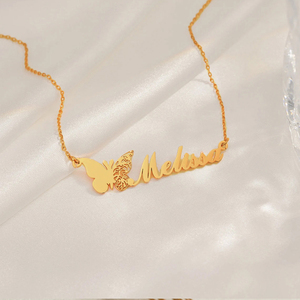 Collana con nome farfalla in acciaio inossidabile personalizzata moda donna con catena a maglie nuova gioielleria Dropshipping con ciondolo personalizzato - Product Image 6