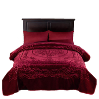 200*240cm Haute Qualité Double Plis Doux En Relief Raschel Vison Couverture Lourde