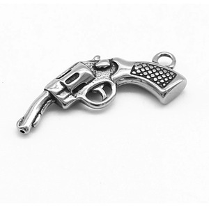 Charme en forme de mini pistolet rétro en acier inoxydable Yunnique, style vintage, pour la fabrication de bijoux, accessoires, pendentif - Product Image 5