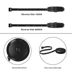 150cm/60in Eco-Friendly Black Plastic <strong>Tape</strong> <strong>Measure</strong> For Body Fabric Sewing Tailor Cloth Knitting Craft - Product Image 4