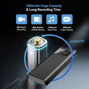 V88 longue durée de vie de la batterie 1536kbps Enregistreur vocal 3000mAh 250H Enregistrement ultra longue durée Réduction du bruit <span class=keywords><strong>Dictaphone</strong></span> Format audio <span class=keywords><strong>MP3</strong></span> - Product Image 3