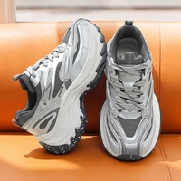 Chaussures de sport décontractées pour femme à semelle épaisse, respirantes, légères, antidérapantes, style 'Dad Shoes' et rehaussantes