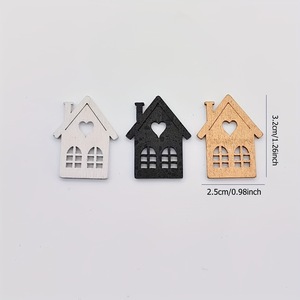 Wooden House Ornament <b>Mini</b> Laser Cut Hanging Decor For Christmas <b>Table</b> Decoration Rectangle Shape Boxwood Material - Product Image 2
