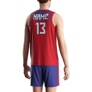 Uniformes de Voleibol Sublimados Lisos de Secado Rápido al por Mayor, Camisetas sin Mangas para Voleibol, Color Granate y Azul para Hombre - Product Image 5