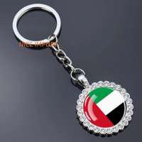 Porte-clés fleur en strass drapeau du Kazakhstan, très populaire, pour sac à dos, décoration de clés, breloque de portefeuille, souvenir de voyage