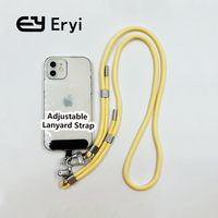 Lanière de téléphone portable personnalisée en polyester tressé, durable, tendance, détachable, lavable, avec porte-clés, logo personnalisé