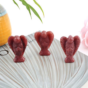 クリスタルエンジェル1.5インチ混合材料彫刻スピリットローズクォーツエンジェル工場卸売 - Product Image 3