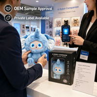 Jouet robot en peluche intelligent AI, commande vocale, yeux dynamiques, Tuya T5, racontant des histoires, cadeau pour enfants, OEM personnalisé, CE FCC ROHS