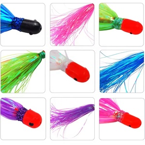 Flash Shiner con testa <span class=keywords><strong>di</strong></span> piombo pesca Jig Mylar Flash Teaser coda pesca Flash gonne esche per capelli - Product Image 3