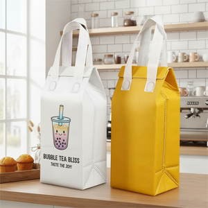 Bolsa Térmica Personalizada Desechable de Tela No Tejida para Comida para Llevar, Bebidas Frías y Calientes, Café, para Restaurantes y Entrega de Vasos - Product Image 2