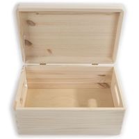 Caja de Almacenamiento Grande de Madera con Tapa Abatible, sin Pintar, sin Acabado, Caja de Regalo, Caja de Madera para Herramientas, Juguetes, Manualidades, Joyería, Recuerdos