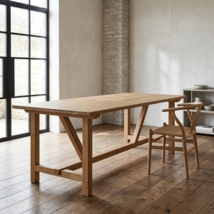 Mesa de Comedor Rústica Alma, Mesa de Comedor de Madera Maciza Estilo Granja para el Hogar, Restaurante, Cafetería - Product Image 3