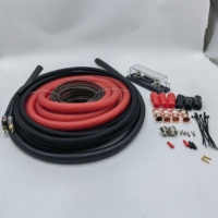 Araba ses sistemi için 1/0 saf bakır OFC amplifikatör kablo kiti esnek PVC kablo ceket mat kırmızı mavi