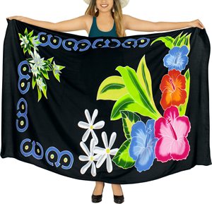 Hawaii lavalava nhà sản xuất chuyên nghiệp hoa in phụ nữ bãi biển Khăn tùy chỉnh thoải mái bọc đồ bơi bãi biển sarong - Product Image 2