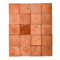 Carreaux de céramique minces 100x100mm en terre cuite rouge frittée de style industriel, résistants aux acides, pour murs et sols extérieurs de cour