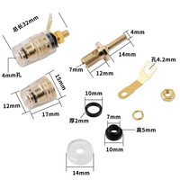 Connecteur banane en cuivre plaqué or 4mm filetage moyen amplificateur haut-parleur cosse borne de liaison fiche banane prise M4 M8