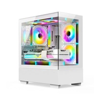 JNP-B40 Matx Game Case White ARGB Mid Tower PC Gamer with Steel Side Panel Window and Type-C I/O Ports