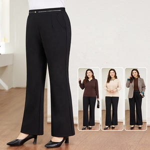 Pantalon évasé <span class=keywords><strong>grande</strong></span> <span class=keywords><strong>taille</strong></span> pour femme, pantalon de travail <span class=keywords><strong>taille</strong></span> haute extensible 7XL, pantalon de bureau professionnel - Product Image 3