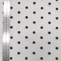 Polka Dots Design Flocked Impression Blanc Voile Organza Organdy Mariage Tulle Dentelle Tissu Ameublement et Tissus
