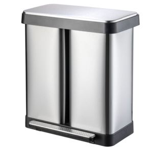 <span class=keywords><strong>Poubelle</strong></span> de cuisine en acier inoxydable <span class=keywords><strong>60L</strong></span> à double recyclage <span class=keywords><strong>2</strong></span> <span class=keywords><strong>compartiments</strong></span> avec pédale <span class=keywords><strong>Poubelle</strong></span> à déchets Seau de rangement - Product Image 1