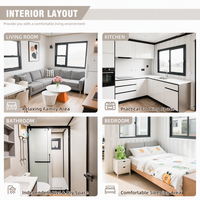 Maison mobile transportable de 40 pieds, maisonnette modulaire avec salle de bain et cuisine, design moderne, fenêtres à rupture de pont thermique, conteneur rapide