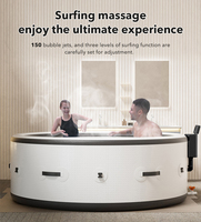 Bain à remous extérieur Spa de jardin pour 6 personnes Bain à remous portable à bulles d'air Bain à remous intérieur rond gonflable Baignoire spa