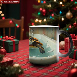 Frosted Black 11oz <b>Ceramic</b> <b>Mug</b> Heat Activated Color Changing Cup Sublimation Blank Smart Drinkware - Product Image 2
