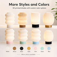 Lampe de table LED 3D imprimée sur mesure, style nordique créatif, pour chambre à coucher, design moderne USB décoratif pour chevet avec alimentation par batterie
