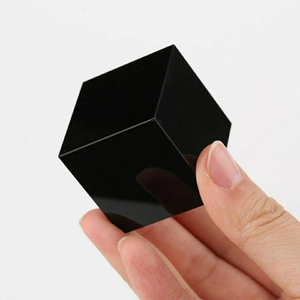 Bloc carré en obsidienne noire naturelle polie, ornement décoratif, pierre de guérison Feng Shui, presse-papiers de bureau - Product Image 3