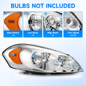 Kit de Faros Delanteros para Chevrolet Impala OE AURON 2006-2011, Blanco 6000K, 6000 Lúmenes, 12V, 55W, Plug and Play, Nuevo, 1 Año de Garantía, Venta al Por Mayor - Product Image 4