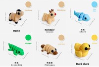 Vente en gros de jouets d'animaux miniatures imprimés en 3D, modèles de simulation colorés pour la décoration de micro-paysages, transfrontalier