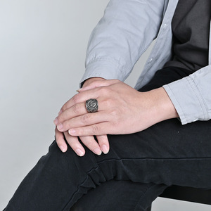Street-style retro fashion U.S. national emblem bald eagle <b>titanium</b> steel <b>ring</b>, Marine Corps bald eagle jewelry - Product Image 2