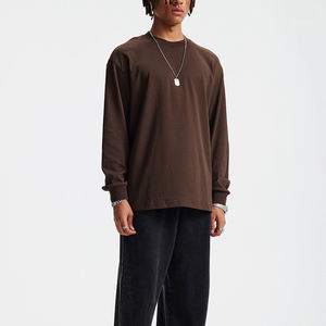 Camiseta de Manga Larga Personalizada con Bordado para Hombre, de Alta Calidad, Estilo Lujoso, Hombros Caídos, Sin Puños, Talla Grande, Lisa - Product Image 3