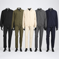 En stock, vente en gros, logo personnalisé OEM, ensemble de survêtement technique pour homme, 2 pièces, veste de sport respirante, pantalon de jogging, survêtement athleisure