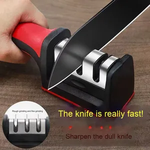 Afilador <span class=keywords><strong>de</strong></span> <span class=keywords><strong>Cuchillos</strong></span> <span class=keywords><strong>de</strong></span> Cocina Portátil, <span class=keywords><strong>Manual</strong></span>, <span class=keywords><strong>de</strong></span> Acero Inoxidable y Cerámica, Doble Cara, Grano 1000, Ecológico, en Oferta - Product Image 3